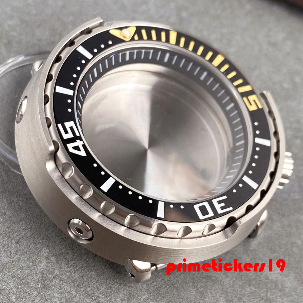 46.5mm Stainless Steel Watch Case Sapphire 4 o’clock Crown Fit NH35 NH36 NH34