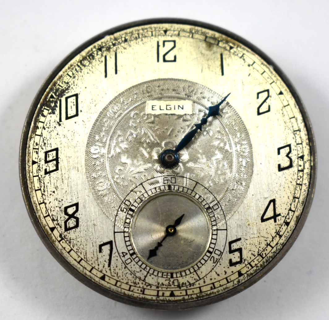 Vintage Elgin Grade 345 12s 17J OF Pocket Watch Movement lot.wh