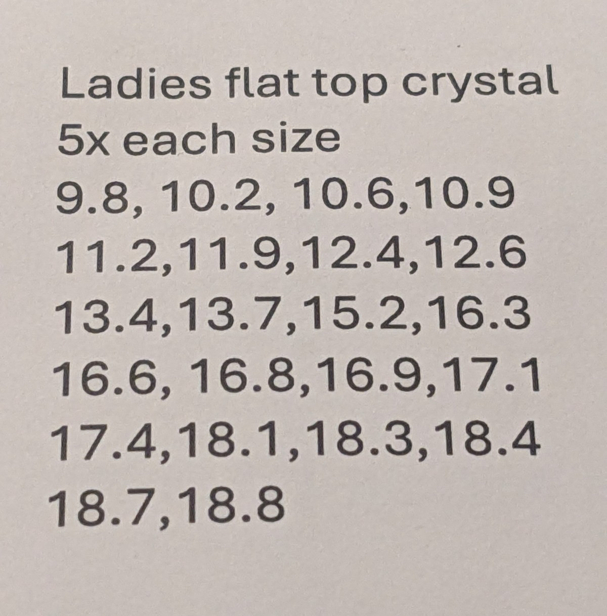 Tru-Seal round flat top crystals for ladies watches Made in England Lot of 110 p