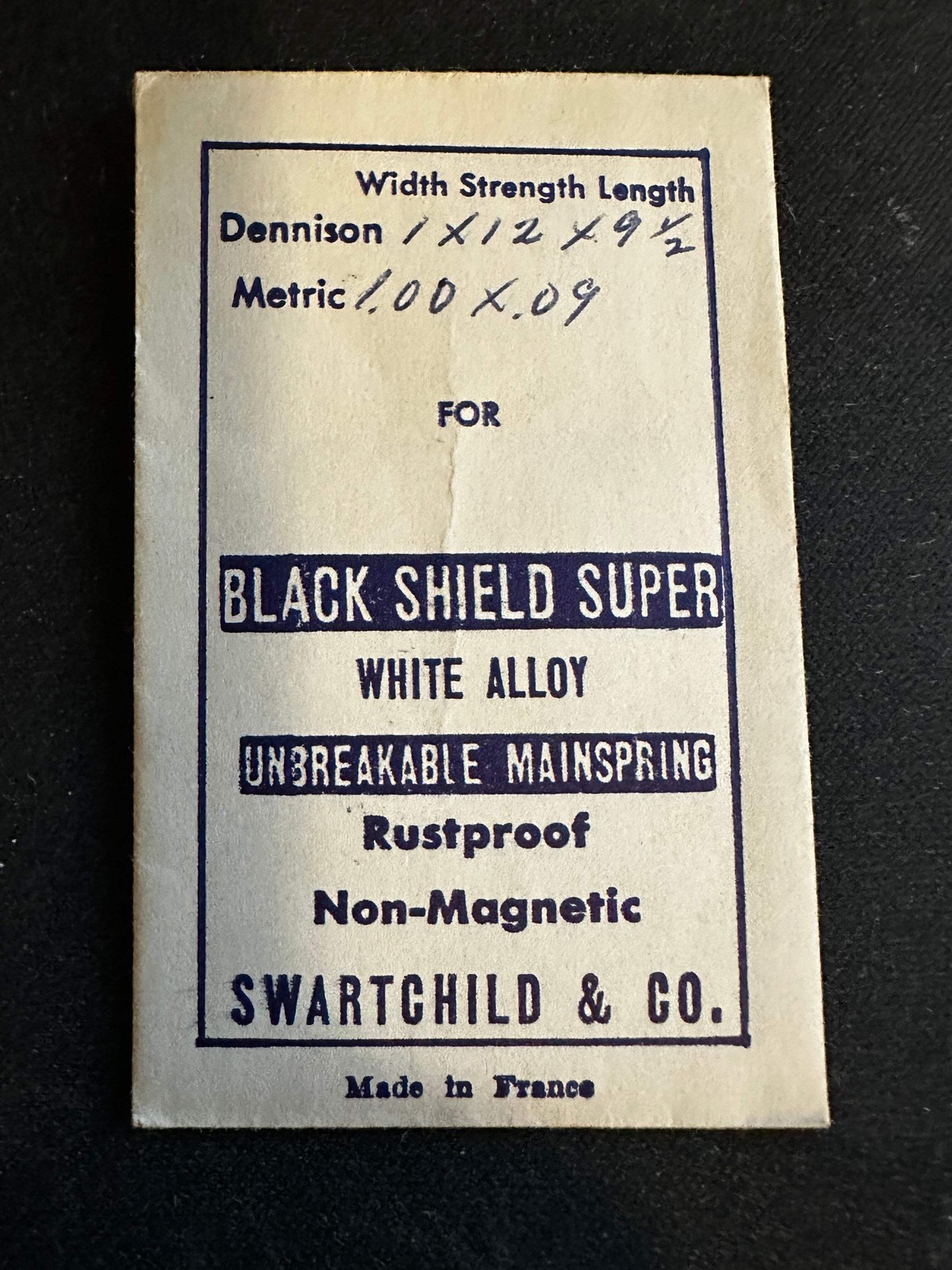 Swartchild Black Shield SUPER Mainspring for Omega 12.6, Bulova 6E, Buser 62A, F