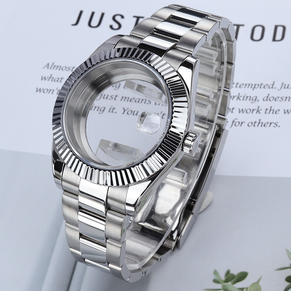 36mm/39mm Classic Silver Watch Case Band Oyster Perpetual For Seiko NH35 36 NH38