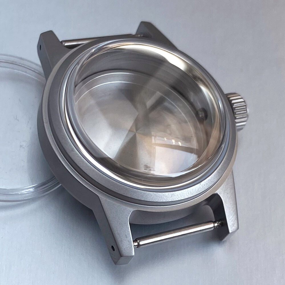 36mm Watch Case 200m Waterproof Domed AR Sapphire Glass Cream Dial for NH35 ETA
