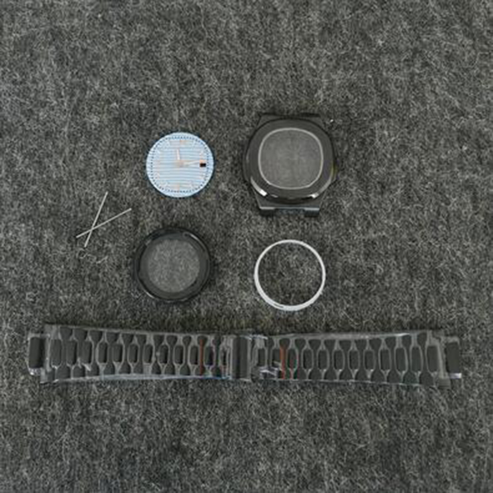 41MM Nautilus Style Black Watch Case Strap Sapphire Glass for NH35/NH36 Movement