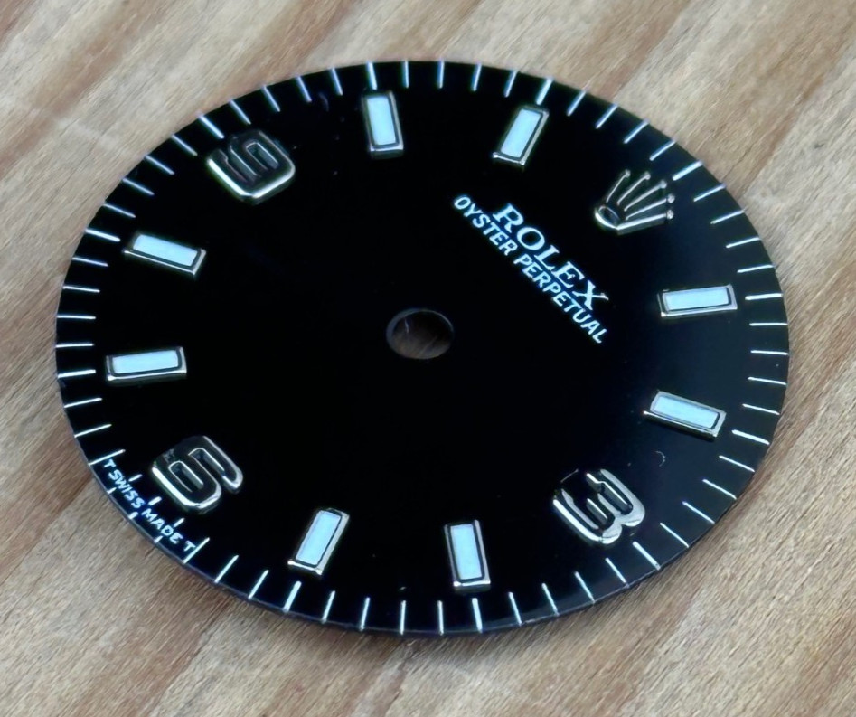 Vintage Rolex Oyster Perpertual Watch Dial For 77080 67480 Black Glossy