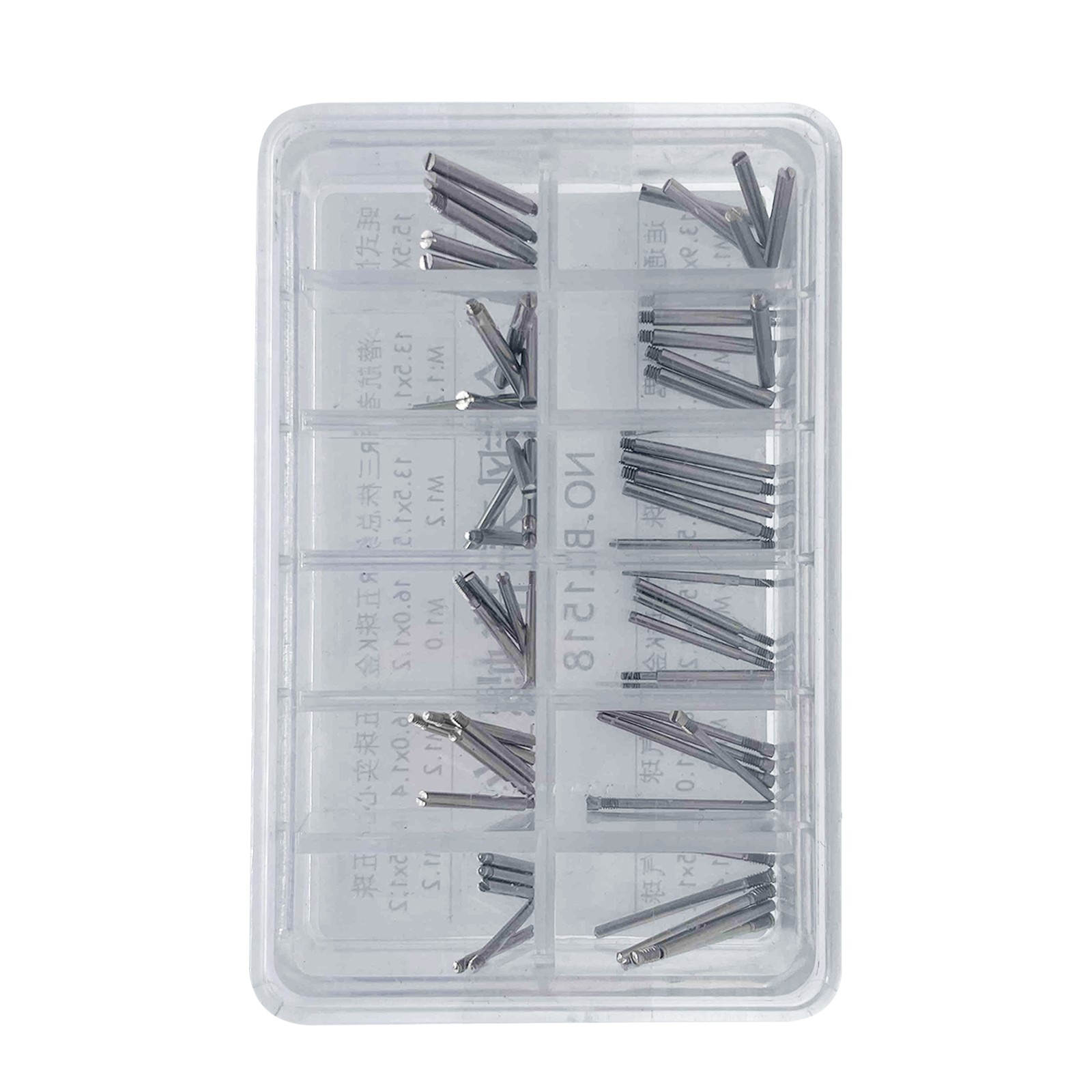 60pcs 1.0&1.2&1.4mm Thread Assorted Steel Watch Band Link Screw Pin Repair Box