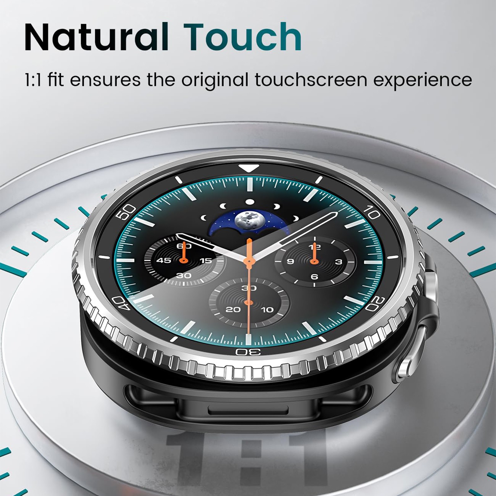 Fr Samsung Galaxy Watch 8 Classic 46mm Metal Ring Adhesive Screen Protector Case