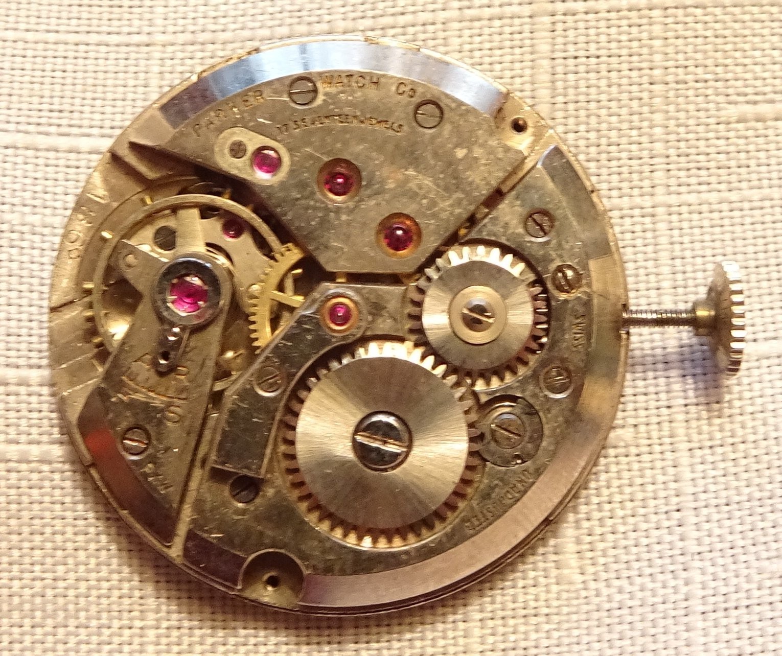Parker Wristwatch Movement 17J Men’s Antique Parts or Repair 186