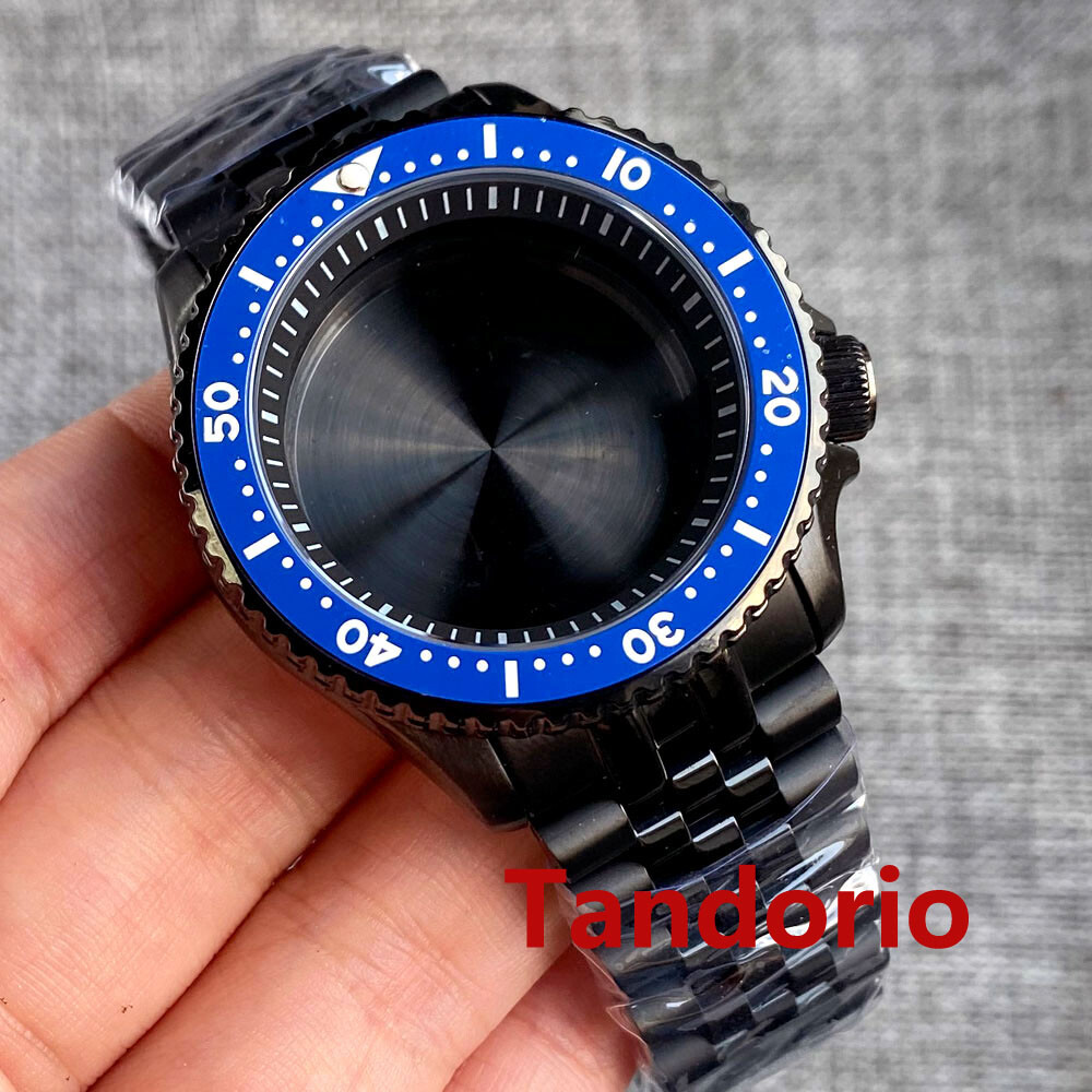 41mm Sapphire Glass Black PVD Case 20ATM Watch Case fit NH34A NH35A NH36A SKX007