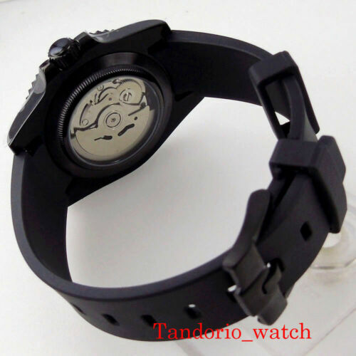 40mm Black PVD Sterile Dial Luminous Sapphire Glass NH35A Automatic Mens Watch