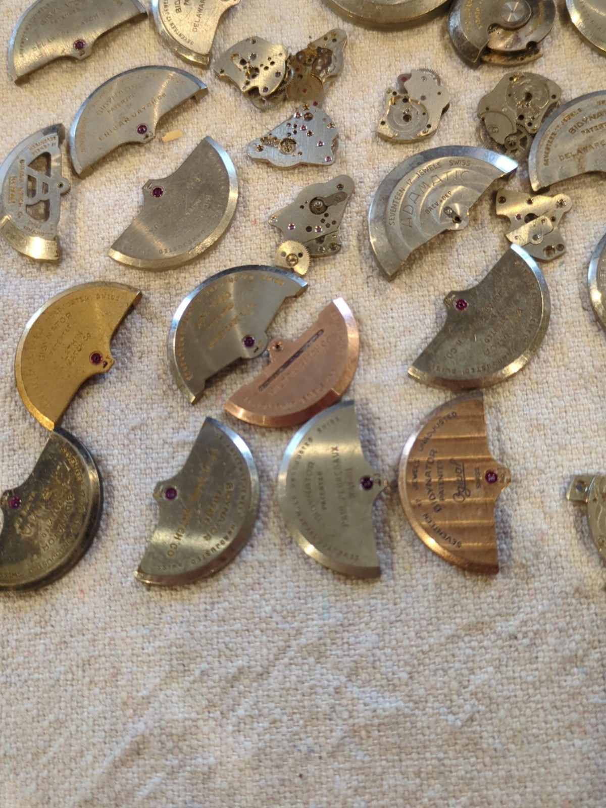 Large Lot Of Vintage Automatic Bidynator Watch Rotor Parts. Over 4 Ounces!!