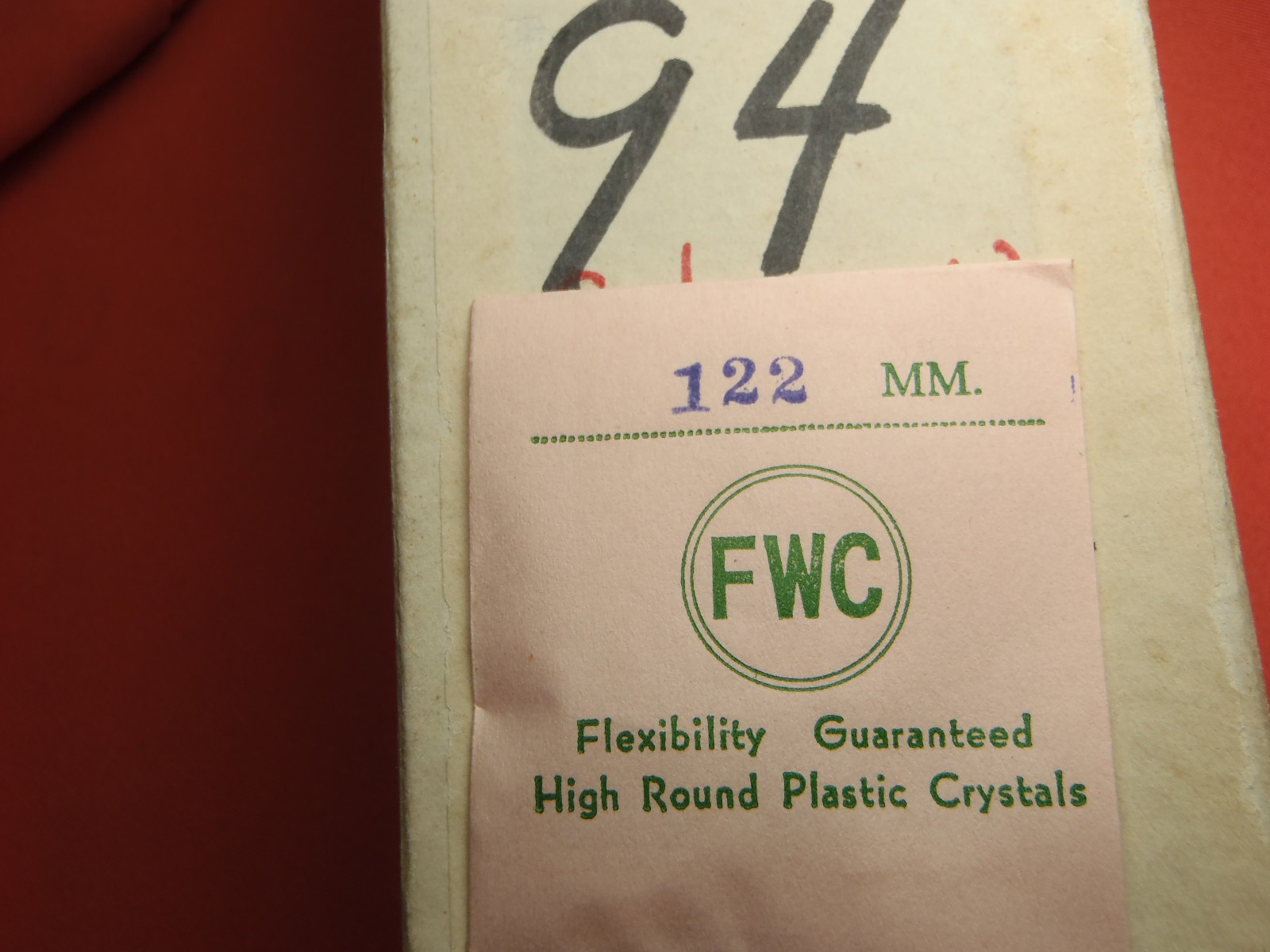 FWC HIGH ROUND Diamond Edge PLASTIC WATCH CRYSTAL 12.2 MM NOS