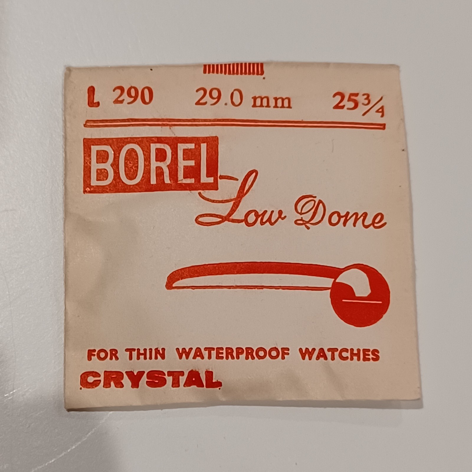 Vintage BOREL Low Dome Watch Crystal Waterproof Watches L 290 29.0mm 25 3/4