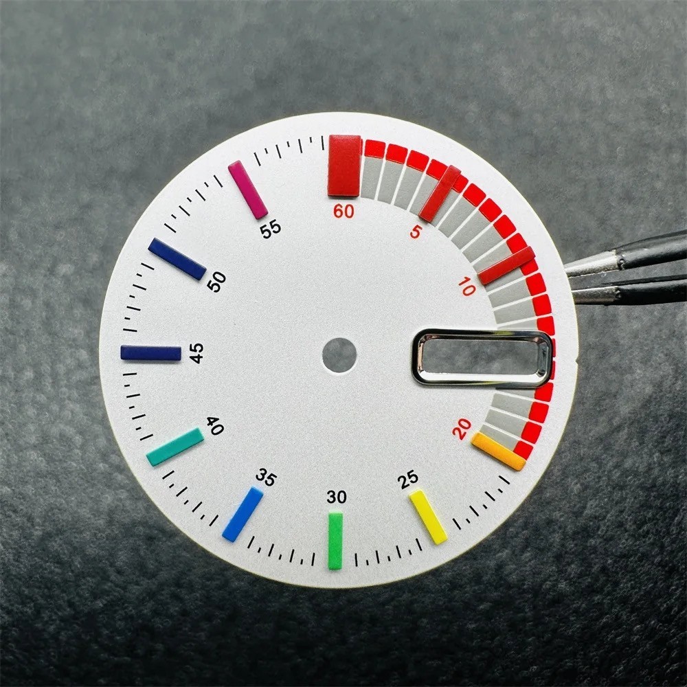28.5MM Rainbow Coloured Watch Dial Fits NH35 NH36 Movement For Double Calendar