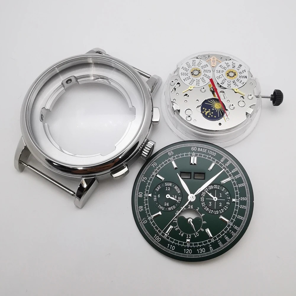 42mm Watch Case Set Stainless Steel Automatic Movement Dial Hands ST1655
