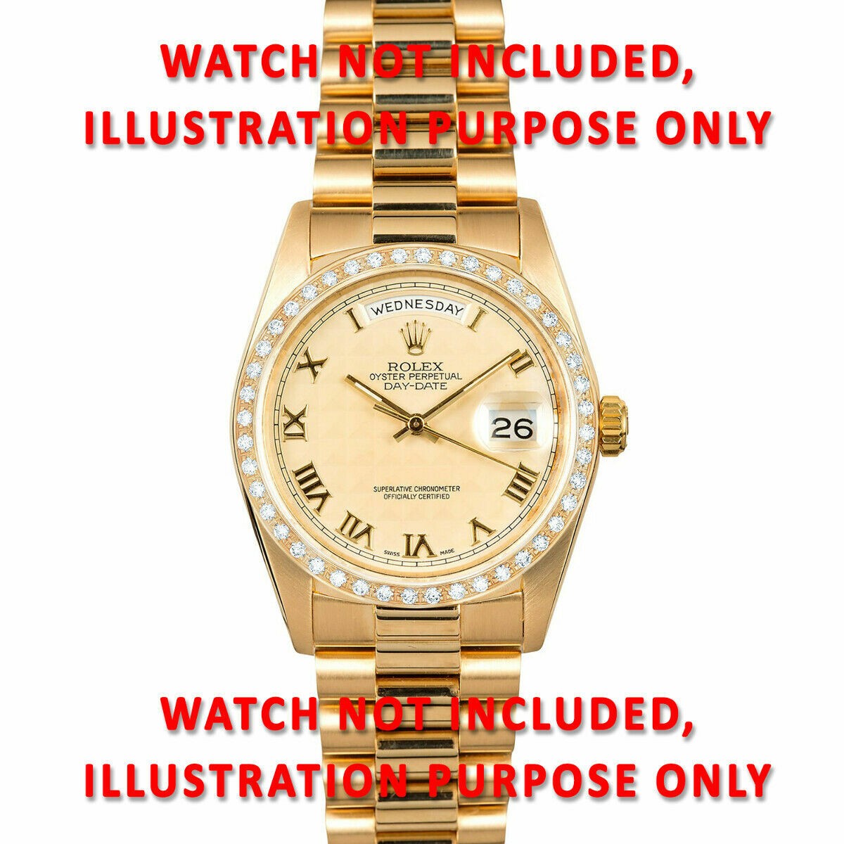 1CT BEAD SET PAVE NATURAL DIAMOND BEZEL FOR ROLEX 36MM DATEJUST, PRESIDENT