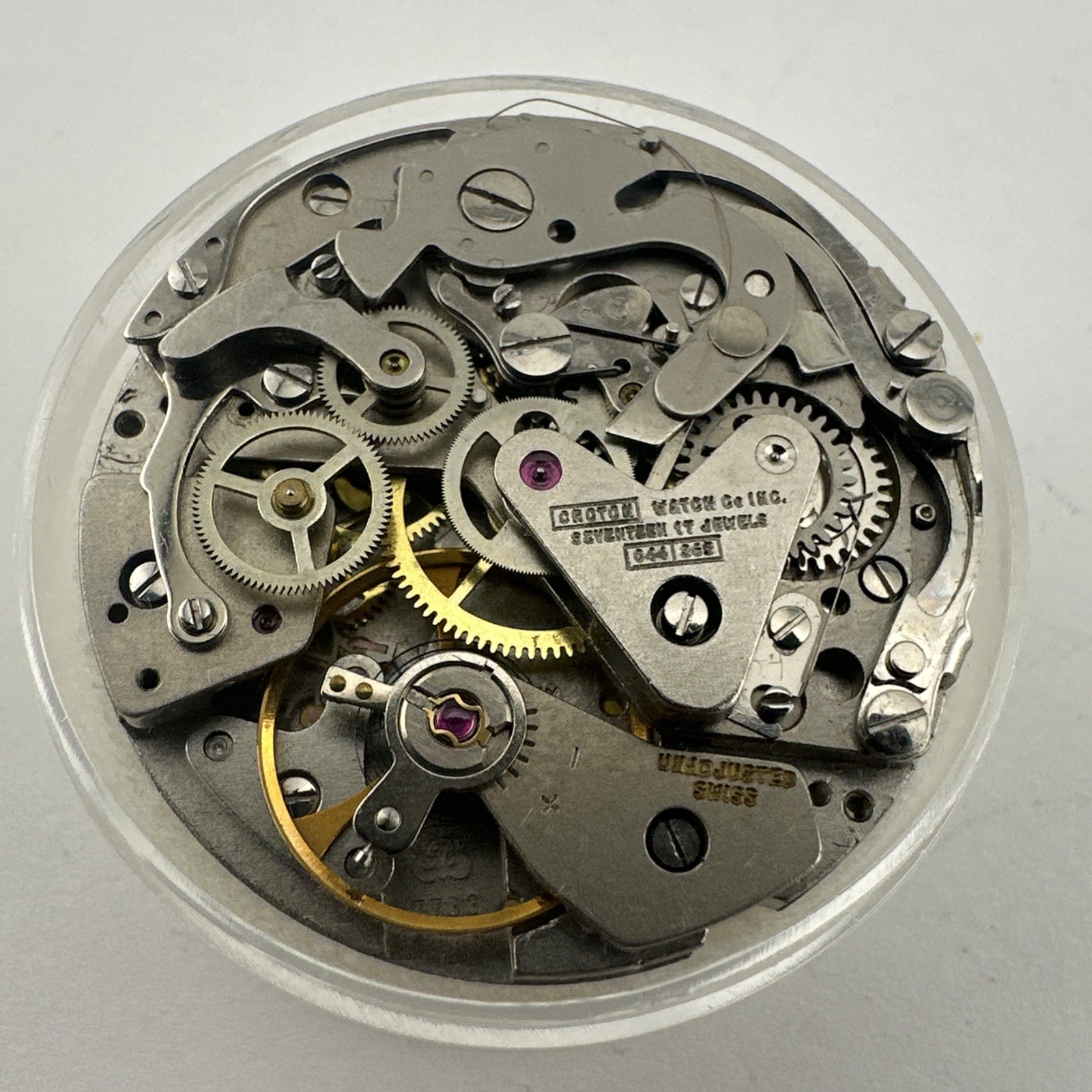 NOS Croton Chronograph Valjoux 7733 Watch Movement 17j – New Old Stock