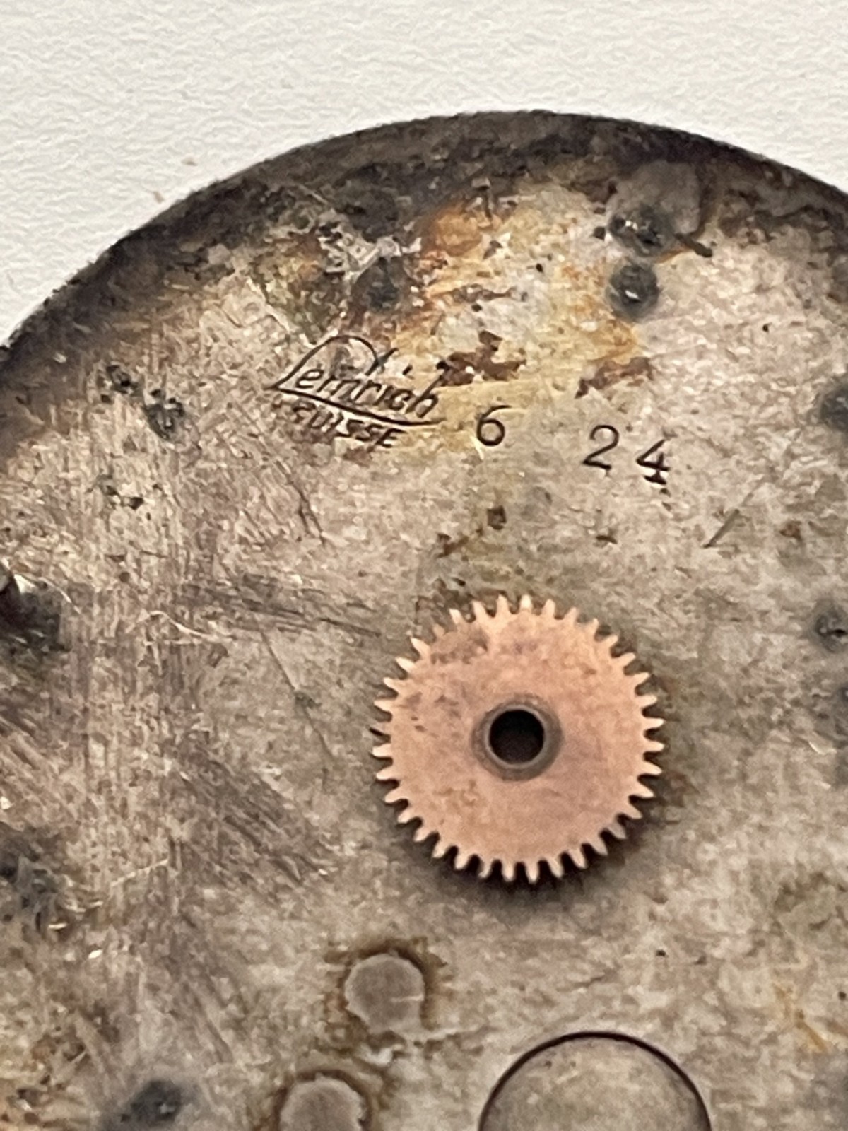 Vintage Omega Watch Dial Lemrich Suisse with Hour Hand 24mm