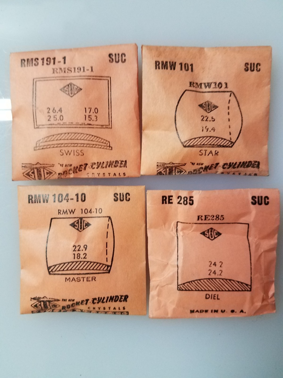 Vintage Wrist Watch Crystal NOS in orig packaging Free Shipping Various Swiss #5