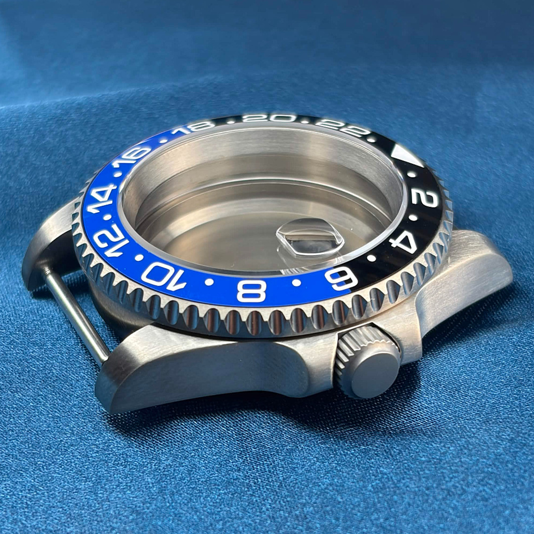 39mm Classic Blue Titanium Sapphire 20ATM Watch Case For NH35 NH36 Movement
