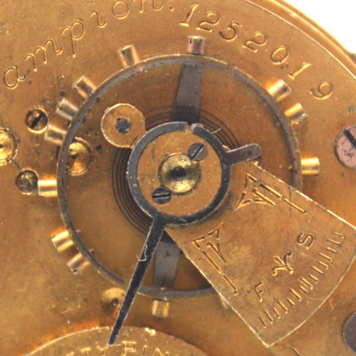 1898 HAMPDEN POCKET WATCH MOVEMENT 1252019 GRADE: CHAMPION 18s 7j (QE)
