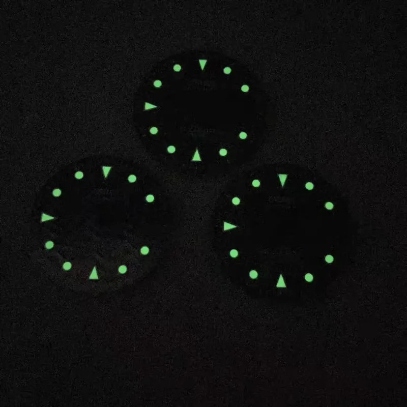 28.5mm Watch Dial Water Ripple Green Luminous Diver Face For NH35 Movement