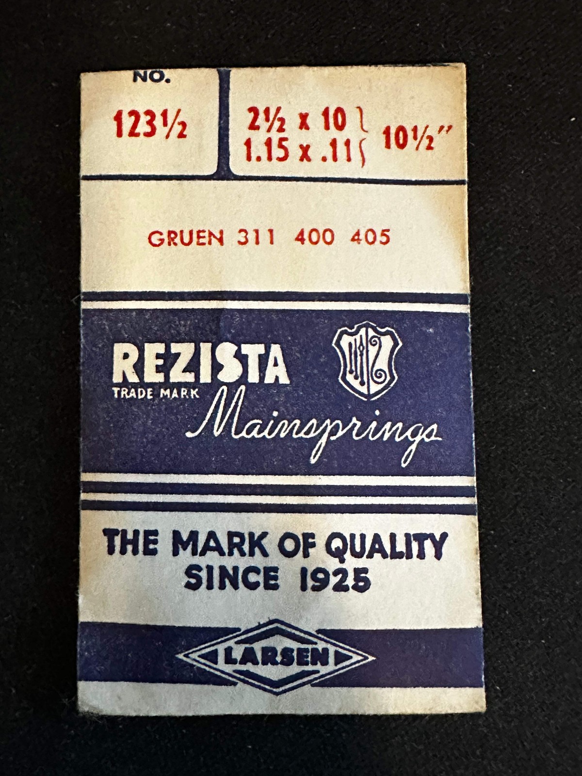 Rezista Mainspring #123½ for Gruen caliber 311, 400, 405 – Steel