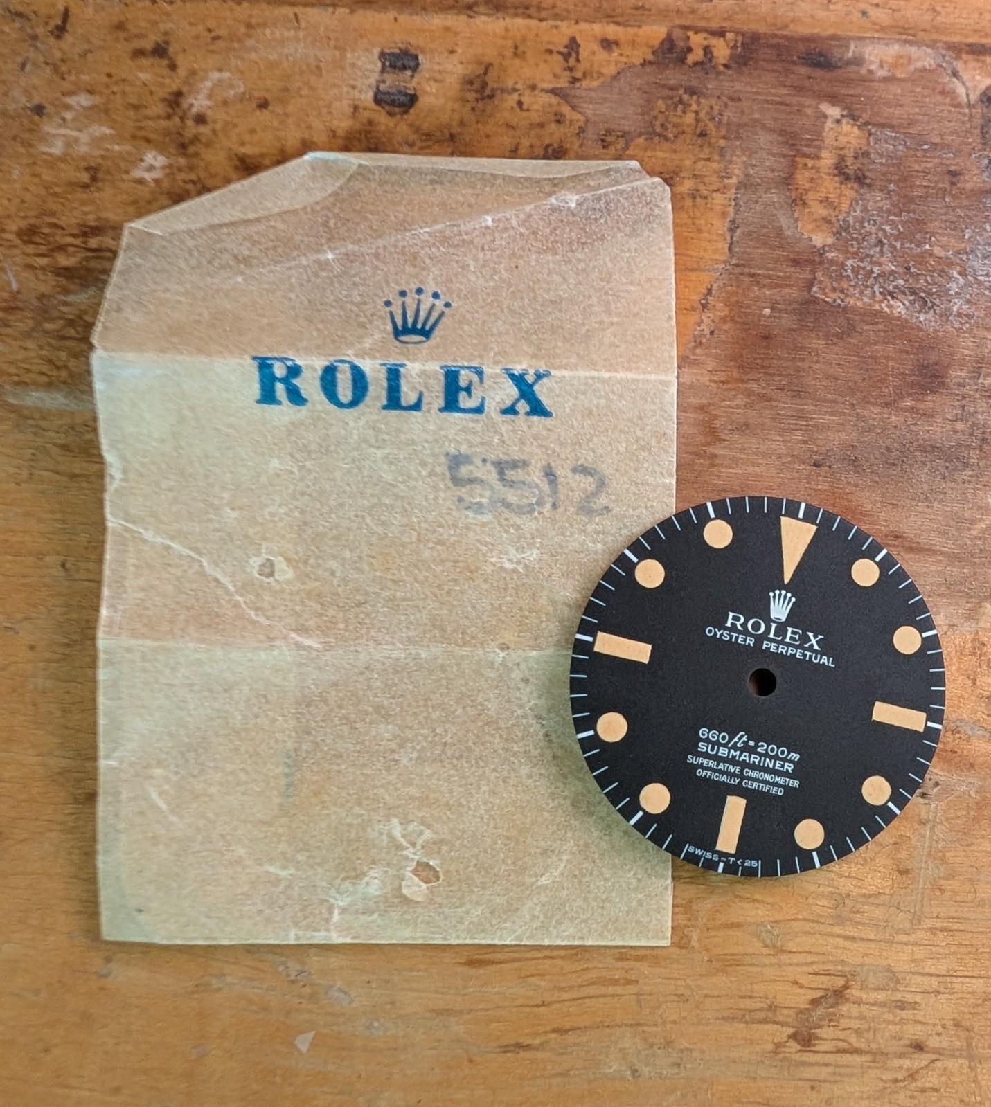 Rolex Submariner 4-Line Matte Black Dial Pumpkin Lume 1970s ref 5512 Vintage