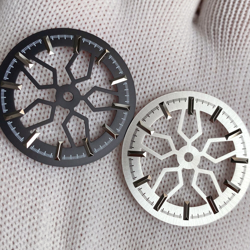 29mm Black Silver Skeleton Watch Dial for Jpan NH35A NH36A NH70A NH72A Movement
