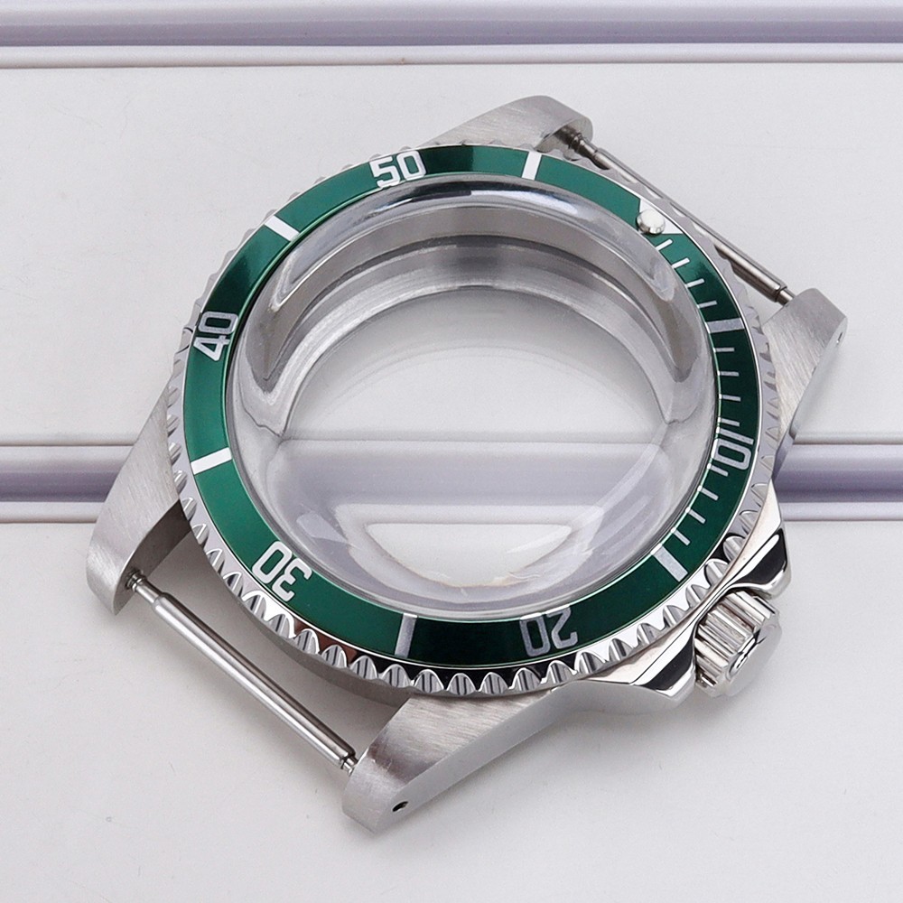 38mm Sub Mod Dive Watch Case Sapphire Glass Back For Seiko NH34 NH35 NH36 NH38
