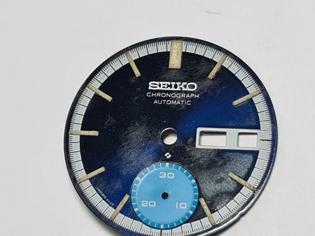 GENUINE USED GOOD CONDITION BLUE DIAL SEIKO CHRONOGRAPH 6139-8020 6139-8021