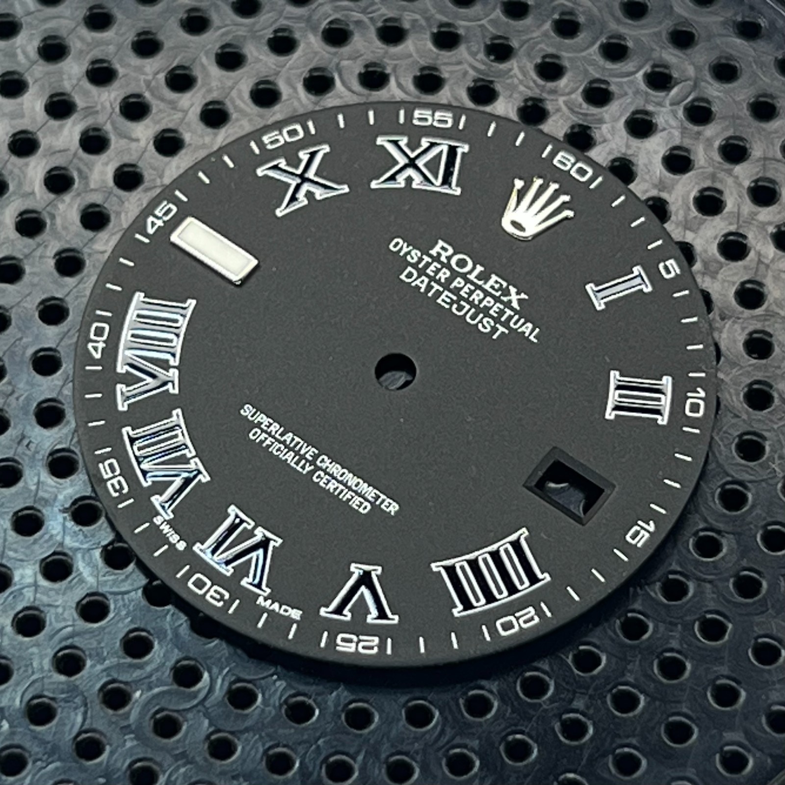 Genuine Factory Rolex Datejust II Matte Black Dial with Roman Numerals