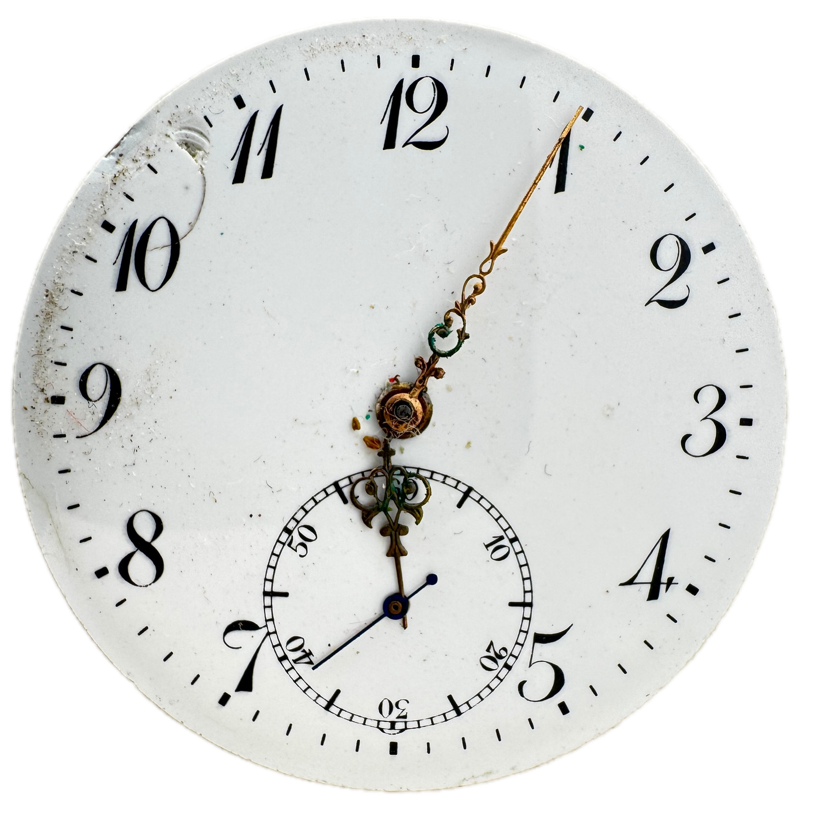 Antique 41mm Revue White Dial Fancy Louis XIV Hands Pocket Watch Movement Swiss