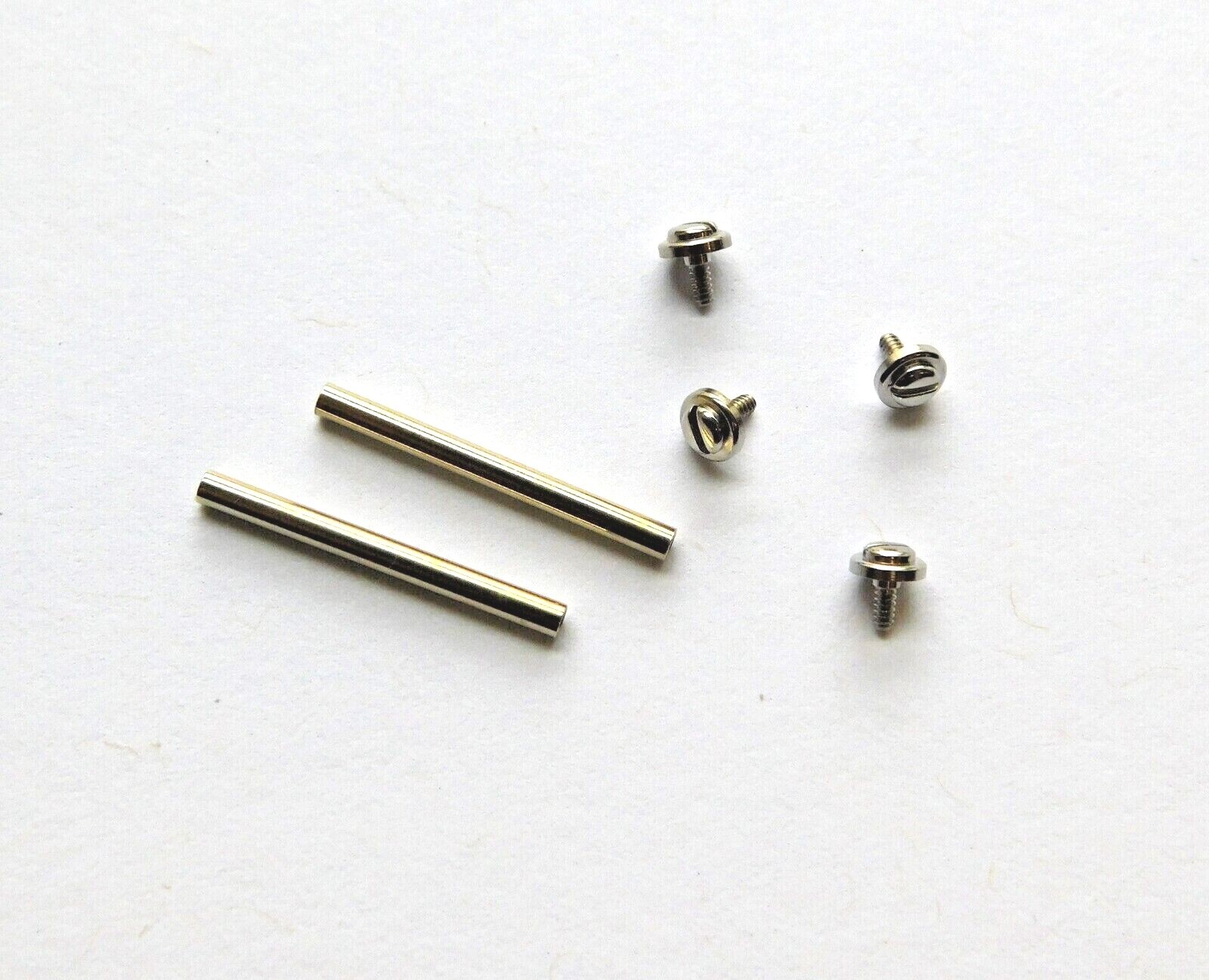 Nickel plated T-bar and screw for watch bands diam. 1.50mm 10 to 20mm