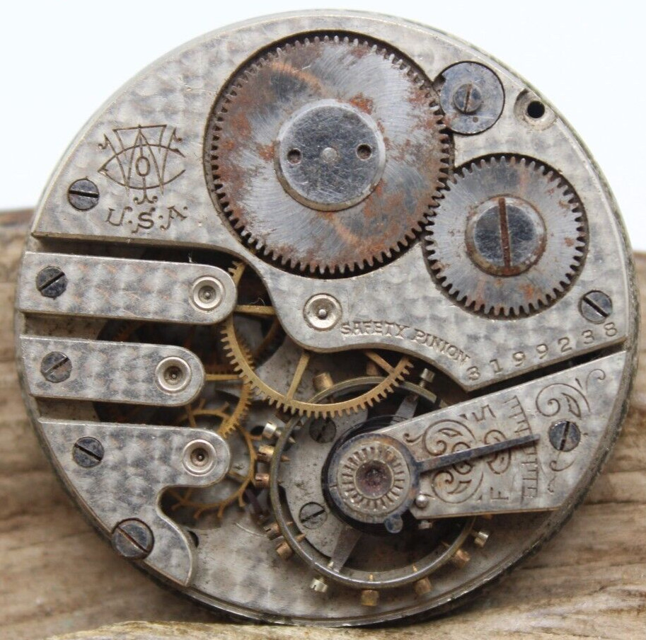 1907 TWC (TRENTON WATCH CO) POCKET WATCH MOVEMENT 3199238 GRADE 130 16s 7j (QJ)