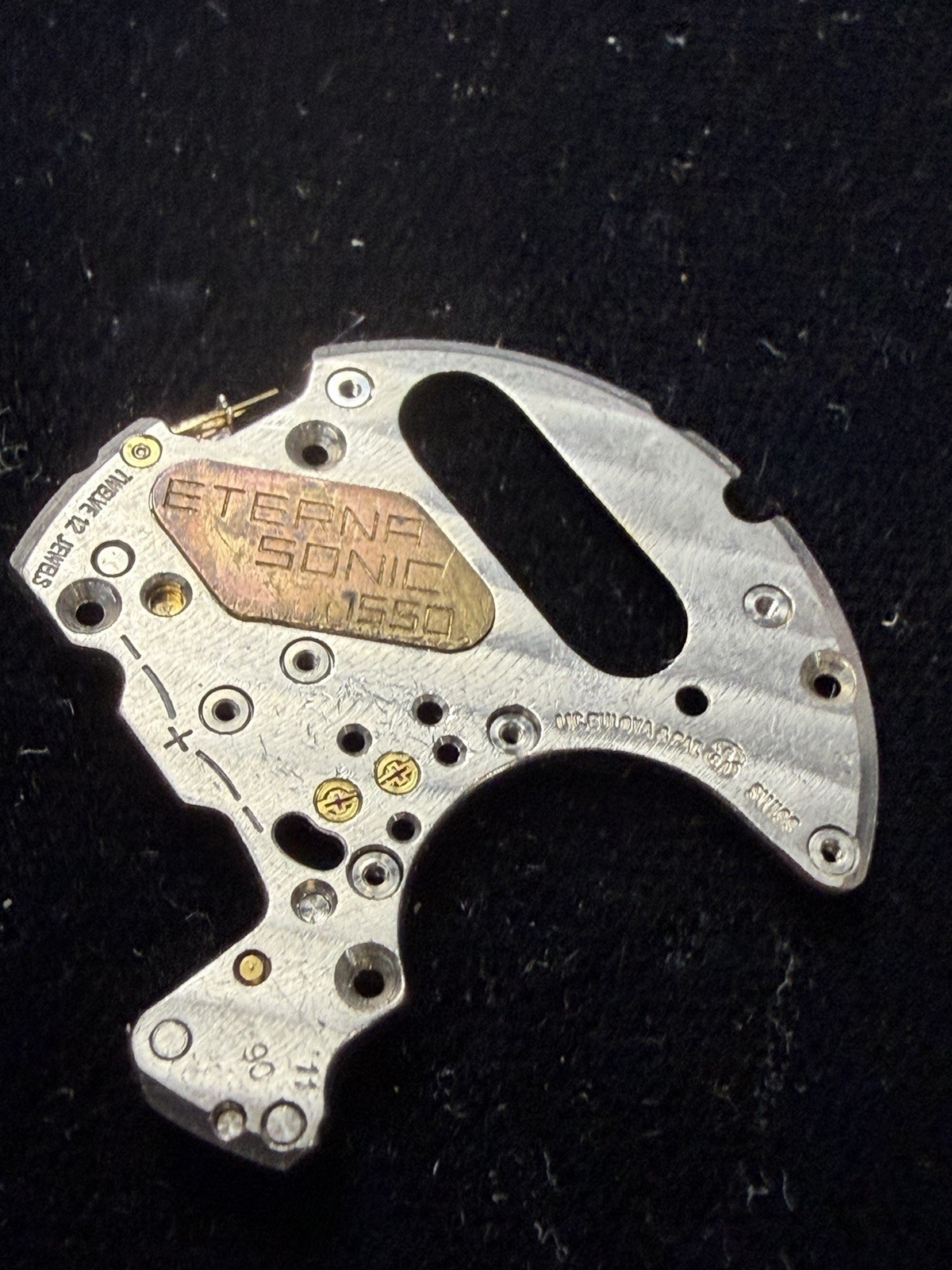 Eterna Sonic 1550 watch Main plate Main Bridge Parts Repair Signed Cal ESA 9162