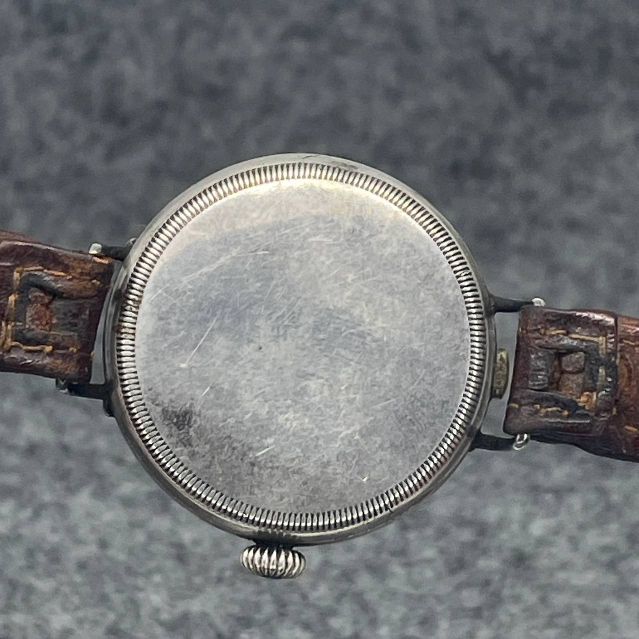 RARE 0.925 SILVER HALF HUNTER BUTTON CASE SWISS WATCH X REPAIR/PARTS FROM 1920