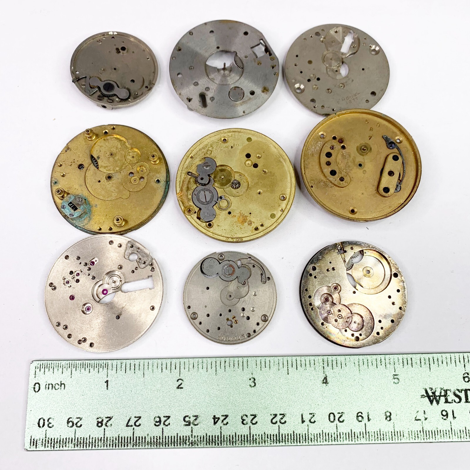 9 Pocket Watch Main Plates Gears Wheels Parts Steampunk Movement Gold Silver