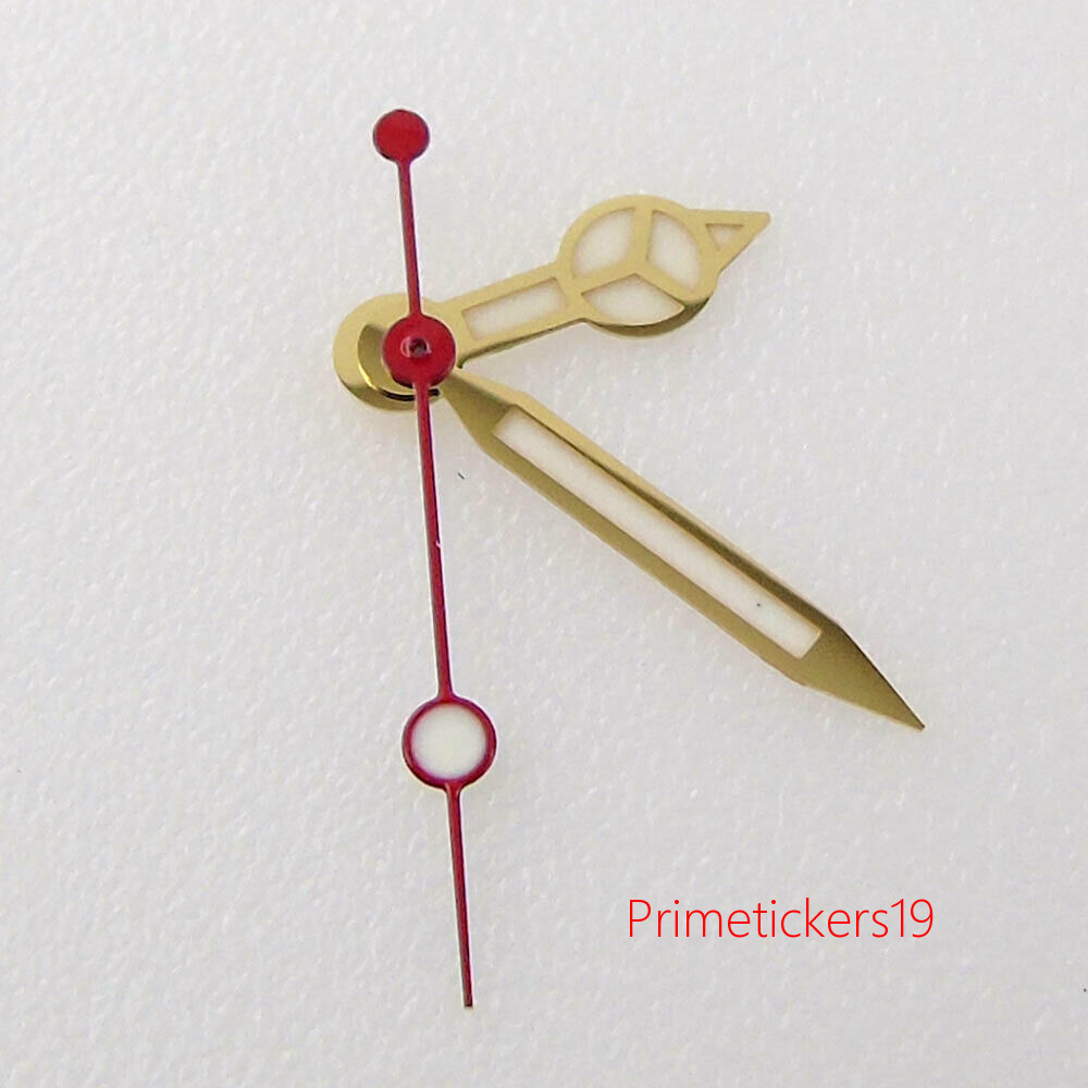 Yellow/Rose Golden Watch Hands Fit for NH35 NH36 Movement Blue/Red Second Hand