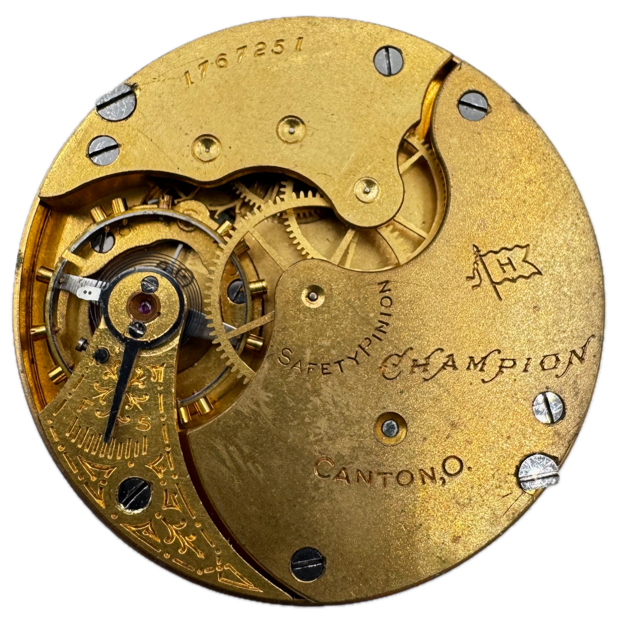 Antique 16s 1902 Hampden 7j Mechanical Hunter Pocket Watch Movement Champion H