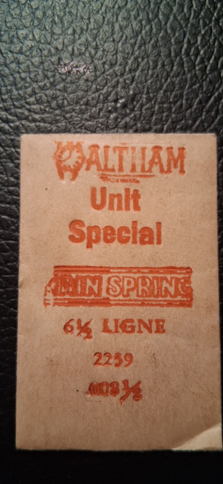 Waltham Unit Special 61/2 Ligne Mainspring N0. 2239