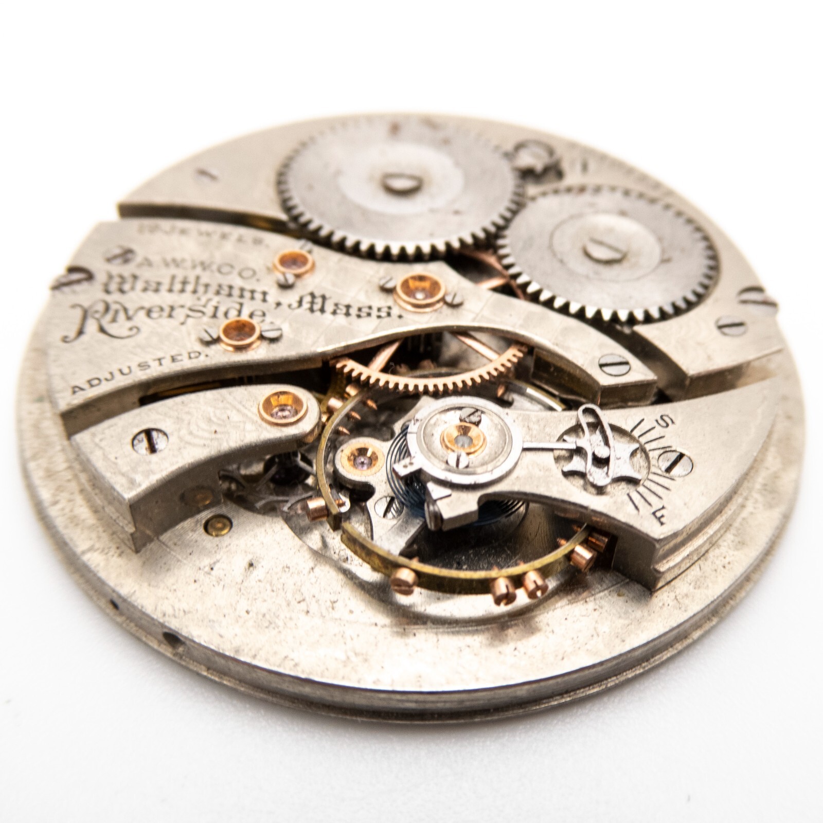 Waltham Riverside Colonial Series 14-Size 19-Jewel Antique Pocket Watch Movement