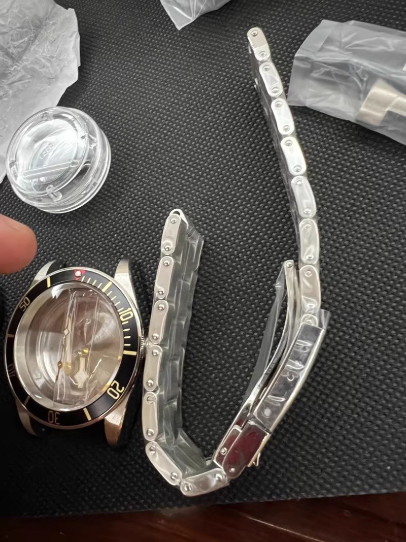 DIY Watch Part Kit for ETA 2824 Black Bay 41mm Watch Case+Dial+Hands+Steel Strap