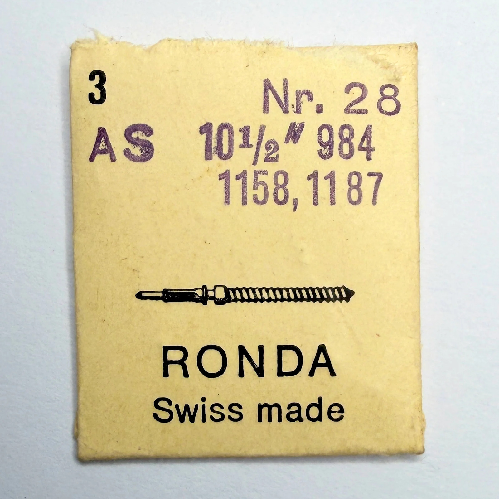 AS 984 / 1158 / 1187 – Winding Stem – Ronda 28