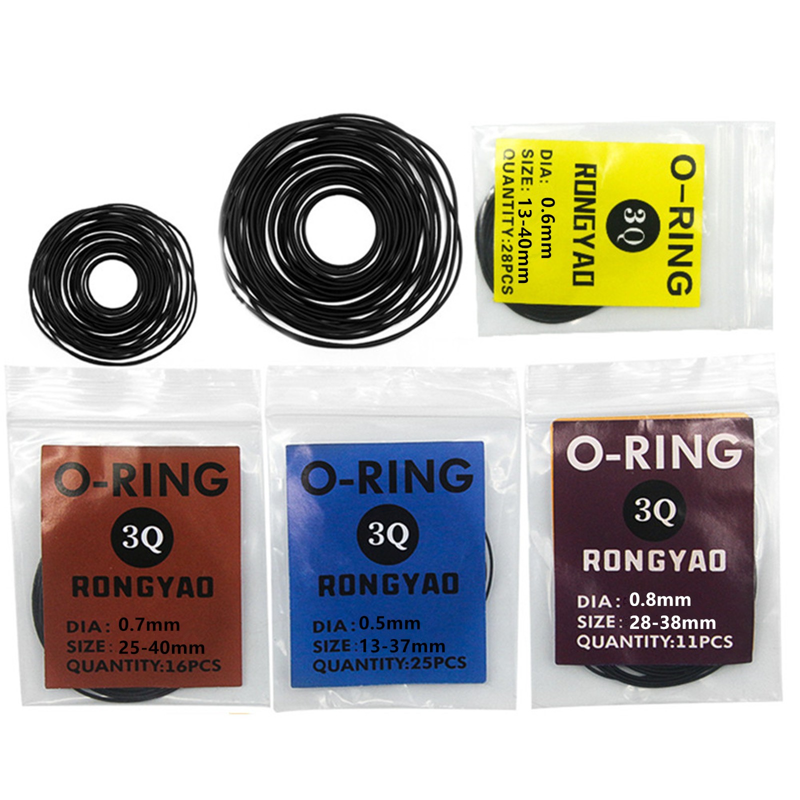 0.5/0.6/0.7/0.8mm Watch O-Ring Waterproof Rubber Cover Gaskets Watchmaker Parts