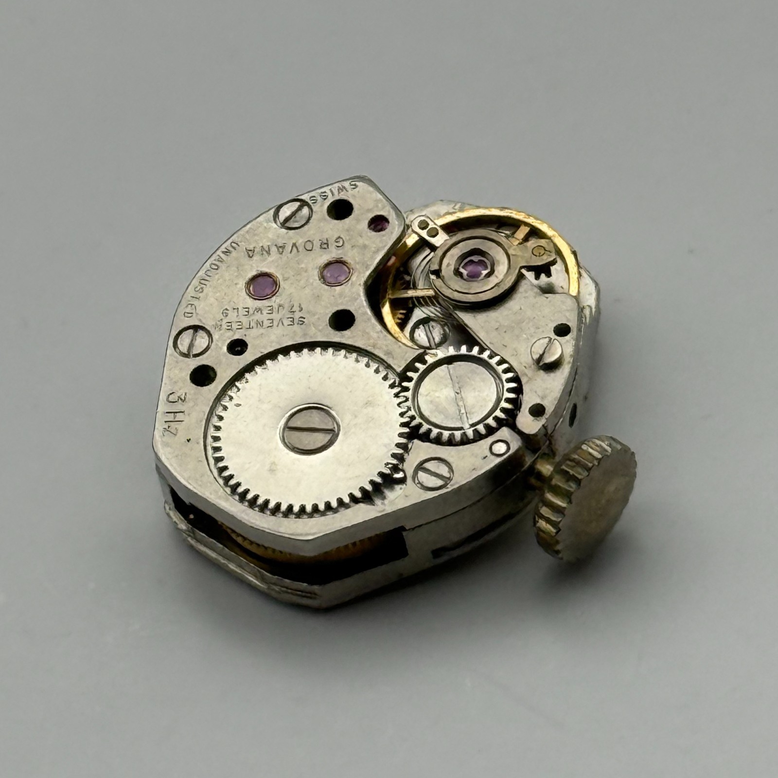 BFG 927 Watch Movement Grovana 17 Jewels Swiss Manual Wind Parts Repair 15.2mm