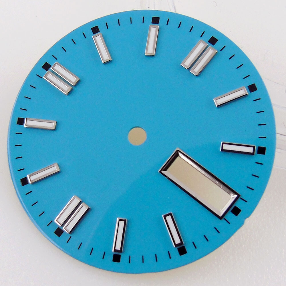 Fit NH36A Movement 29mm Watch Dial Face Accessories Date Week Black White Blue
