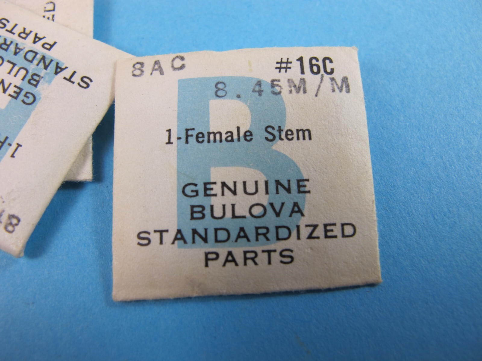 BULOVA CALIBER 8AC 16C FEMALE WATCH STEMS NOS IN PACKAGES 4 PIECES