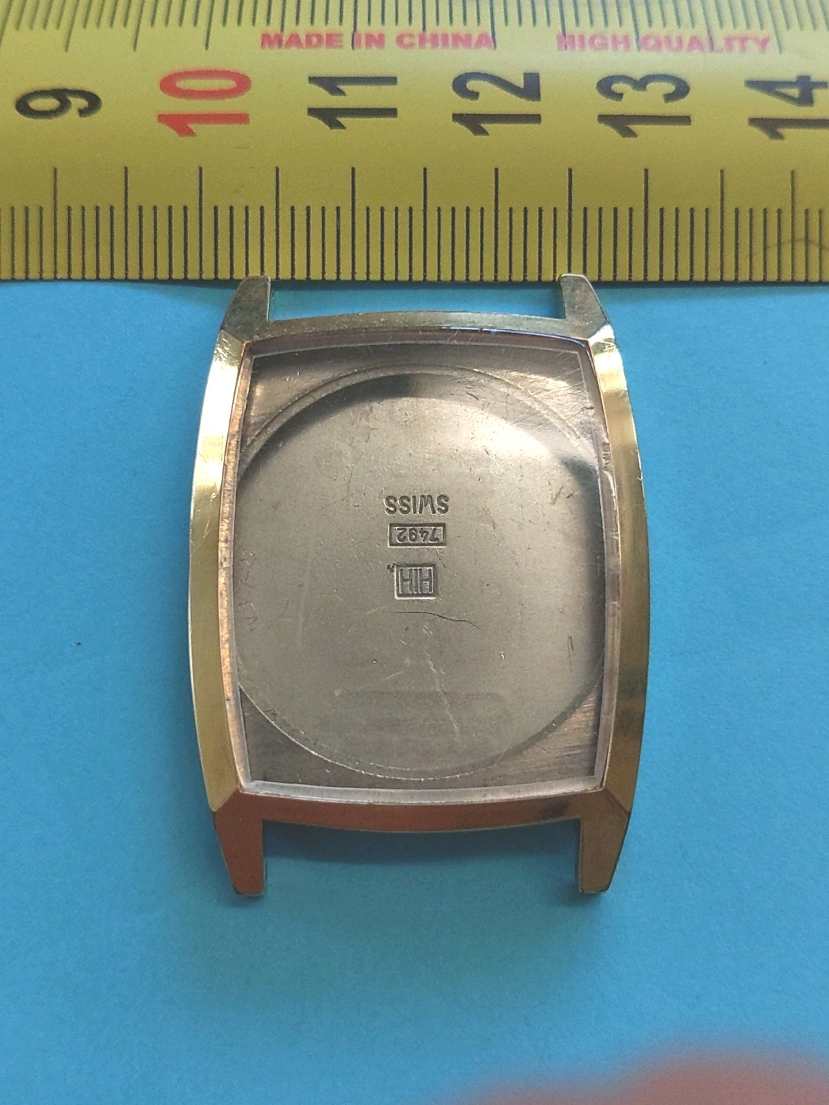 Bulova Tank N3 Gold Electroplated Tonneau Case. HIH7492.#3 566577. 13.5x33mm.