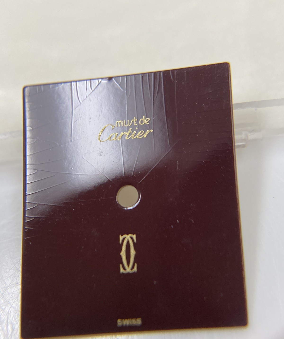 Original Cartier Must de Cartier Tank Vermeil GM/LM Burgundy Dial