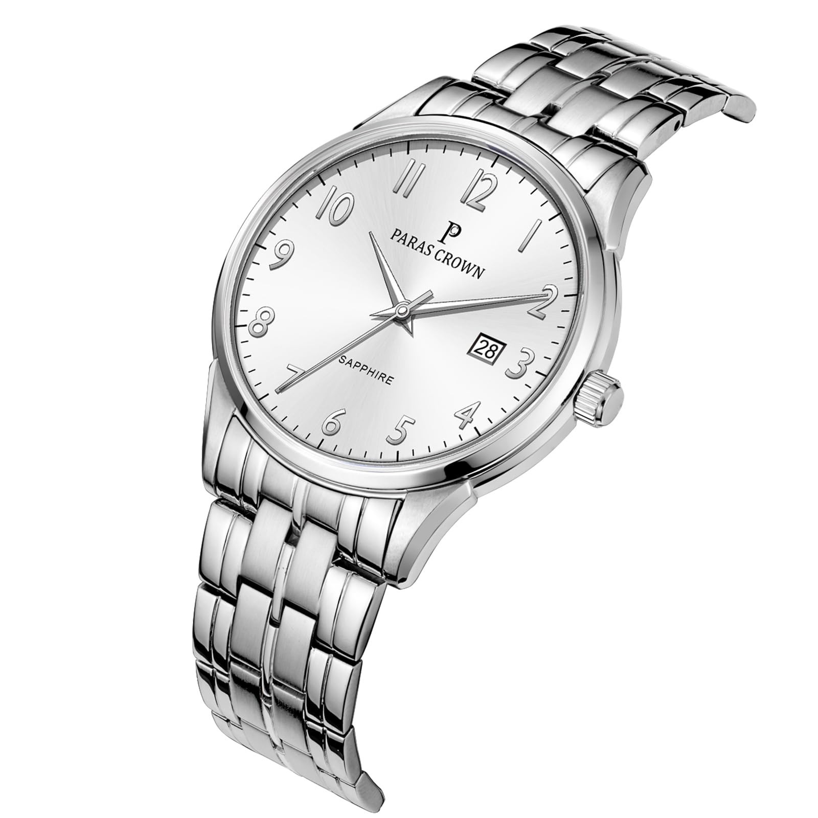 Paras Crown Watches for Men Luxury Japanese Quartz Movement Chronograph Analo…